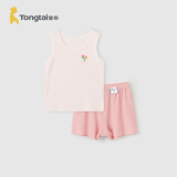 童泰（TONGTAI）婴儿套装夏季衣服儿童家居内衣背心短裤TS41J328-DS粉色80cm