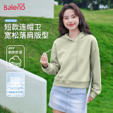 班尼路（Baleno）短款连帽卫衣女2025年春秋季宽松休闲小个子上衣