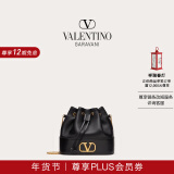 华伦天奴VALENTINO【新年礼物】女士 VLOGO SIGNATURE 迷你羊皮水桶包 黑色 均码