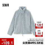 森马（Semir）外套女插肩袖珊瑚绒仿羊羔毛2024冬季立领宽松夹克109724108003