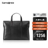 新秀丽（Samsonite）男士手提包13英寸电脑包休闲通勤文件袋牛皮革公文包TK9*09001