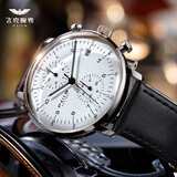 飞克（FEIKE）品牌简约超薄多功能个性潮流手表男士夜光石英表防水生日礼物男生 银壳白面黑带 【带数字】