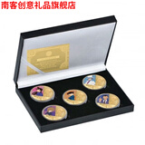 南客 名侦探柯南周边纪念币怪盗基德江川户柯南初中同学礼物男生生日礼物礼品七夕情人节 五枚全套 礼盒装
