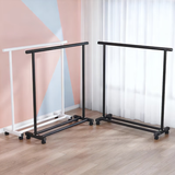 坤奉简易挂晒衣架升降晾衣架落地卧室伸缩家用单杆折叠室内阳台晾衣杆 【固定简易款】特小号55