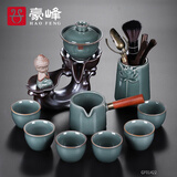 豪峰2025新款整套哥窑自动茶具套装家用懒人石磨茶壶茶杯父亲节礼物