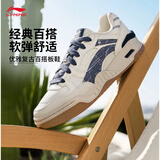 李宁月白2.0牛仔布拼接丨板鞋男鞋撞色舒适增高休闲鞋AGCU275