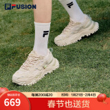 FILA FUSION斐乐女鞋BIANCO老爹鞋季新款硬糖鞋休闲鞋厚底运动鞋女 夏威夷果黄-MS 38