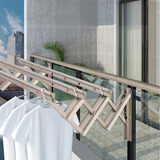 红杏W63阳台外伸缩晾衣架户外推拉晒衣架折叠晒被架窗外晾衣杆室外 4杆2.5米