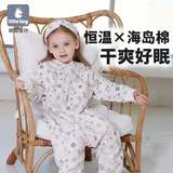 little tiny宝宝纯棉睡袋婴儿恒温秋冬款夹棉儿童春季加厚睡衣四季大童防踢被 雪兔仙境（18-22℃）纯棉中厚 S码（建议身高60-80cm）