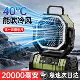 豹教授户外露营充电电风扇大容量超长续航室内学生宿舍车载无线可便携式移动钓鱼usb锂电池太阳能电风扇 顶配款+太阳能板【森系绿】摇头定时照明遥控 【2万毫安】有问题一年内可换新