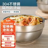 尚菲优品 304不锈钢碗 13cm双层加厚隔热汤碗饭碗面碗 铂金碗 SF-8113S