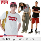 Levi's【全新升级】李维斯新版情侣同款短袖T恤logo印花 白色0000 2XL