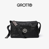 GROTTO个乐黑石包经典大容量植鞣绵羊皮单肩斜挎通勤软包男女款新年礼物 黑石L（银标）