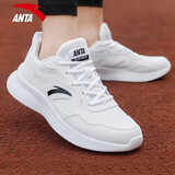 安踏男鞋运动鞋子男士秋冬季款皮面防泼水透气轻便软底白色跑步休闲鞋 【防泼水皮面】安踏白/黑-5 41