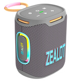 狂热者（ZEALOT）S122 蓝牙音箱高保真重低音炮户外音响手机电脑派对广场舞聚会骑行露营爬山便携式迷你防水小音响 灰白色【彩色灯+高保真音质】