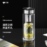 万象（WANXIANG）双层玻璃杯V49RL商务办公杯礼盒装钛黑亮便携车载水杯居家泡茶杯