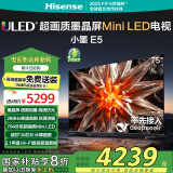 海信电视小墨 E5 75英寸 DeepSeek AI电视 704分区Mini LED墨晶屏75E5N-D 以旧换新家电国家补贴20%