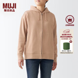 无印良品 MUJI 男女通用 紧密编织毛圈 拉链连帽衫 休闲外套 无性别 卫衣 烟熏橙色 L-XL(180/104A)