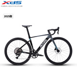 喜德盛公路自行车2025-AD350碳纤前叉座管功率计齿盘铝合金超轻气动车架 鸽子灰 540mm
