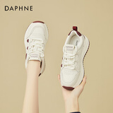 达芙妮（DAPHNE）时尚软底舒适运动鞋女轻便百搭显脚小旅游鞋休闲鞋女鞋 米红色 37