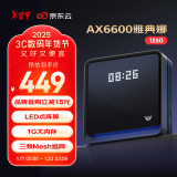 京东云无线宝AX6600雅典娜128G 家用路由器 WIFI6 高通5核 1G内存 LED点阵屏 三频Mesh