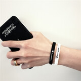 BJYL硅胶手环情侣礼物一对学生运动手环男士腕带情侣款手链男女生礼物 黑白各一条【两条装】