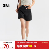 森马（Semir）牛仔裤女宽松短裤简约休闲2024夏季显瘦直筒裤ins潮109324122003