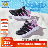 Skechers斯凯奇儿童包头凉鞋男童鞋夏季轻质防滑女大童大头沙滩鞋302969L 女童/黑色/薰衣草色/BKLV 27.5