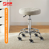 科润吧台椅升降酒吧椅子家用靠背凳前台滑轮椅美容理发座椅实验室转椅 【3级气杆】科技布-灰色-无靠背 顺滑静音万向轮（不磨地板）