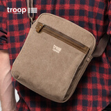 Troop单肩包男复古休闲简约实用竖版斜挎包包欧美潮包单肩斜跨包随身包 棕色TRP0218
