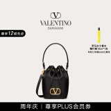 华伦天奴VALENTINO女士 VLOGO SIGNATURE 迷你水桶包 黑色 均码