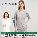 嫚熙（EMXEE）超皮孕妇秋衣秋裤套装秋冬哺乳月子服保暖内衣 燕麦灰【中暖-发热纱】 L