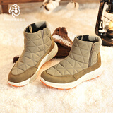 Pansy盼喜日本雪地靴女冬季户外保暖舒适棉鞋防滑短靴3166 浅棕色 37