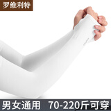 罗维利特 防晒手套冰丝袖套夏季男女通用弹性大外线骑车开车手套冰袖 拇指款-白色 均码