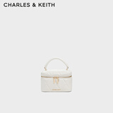 CHARLES&KEITH菱格链条手提斜挎小方包生日礼物CK2-80782534 Cream奶白色 小包