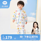 良良（liangliang）婴儿睡袋 春秋防踢被宝宝纯棉冬季可拆袖儿童睡袋 拼图蓝·秋冬款【适合15-20℃】 L（建议身高80-95cm）