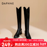 达芙妮（DAPHNE）靴子女长筒靴女2022秋冬新品经典骑士靴女加绒高筒靴女靴 黑色【加绒】 40