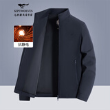 七匹狼夹克男春季外套男士商务立领休闲上衣单茄克衫防风衣干部男装服饰