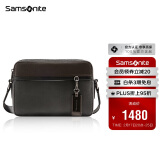 新秀丽（Samsonite）斜挎包男士单肩包精品男包旅行背包时尚休闲BC9*09013黑色/咖色