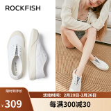 Rockfish防泼水一脚蹬渔夫鞋女软底2024夏季新款懒人女鞋孕妇单鞋 条纹白 37