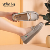 Walker Shop奥卡索豆豆鞋女一脚蹬软底休闲乐福鞋女单鞋妈妈鞋D133399灰色37