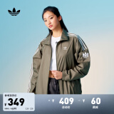 adidas情侣款复古风梭织立领夹克外套男女阿迪达斯官方三叶草 岩层橄榄绿 XXS