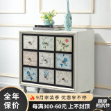 美洛茜斗柜美式乡村彩绘实木阳台储物柜子客厅卧室斗橱地中海玄关收纳柜 【仿古白】三斗柜