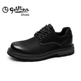 金利来（Goldlion）【七夕礼物】男鞋工装复古哑光皮鞋舒适休闲鞋54623015594A黑灰41