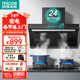 四季沐歌（MICOE）油烟机家用顶侧双吸抽油烟机大吸力厨房抽烟机脱排油烟机免拆自清洗抽烟机一级能效侧顶吸油烟机 [爆款升级]D50B-24爆吸|挥手启动|热清洗