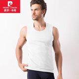 皮尔卡丹男士无痕背心莫代尔宽肩打底运动弹力跨栏背心男款打底内衣 白色【宽肩】 L （120-145斤）