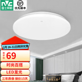 雷士（NVC）LED吸顶灯 北欧现代简约百搭卧室灯 阳台灯具 书房灯饰走廊过道灯 月白 24瓦 白光