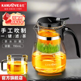 金灶（KAMJOVE）玻璃茶壶飘逸杯 泡茶壶茶道杯 花茶壶红茶泡茶器茶水分离杯TP-757 单茶壶700ml