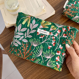 范爷家小众撞色花朵化妆包便携护肤品收纳袋文艺小方包内胆旅行内衣袋