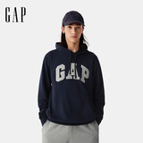 GAP男女装春季款贴布绣logo连帽衫卫衣经典上衣美版 海军蓝 868453 XL 美码 2XL亚洲码185/108A